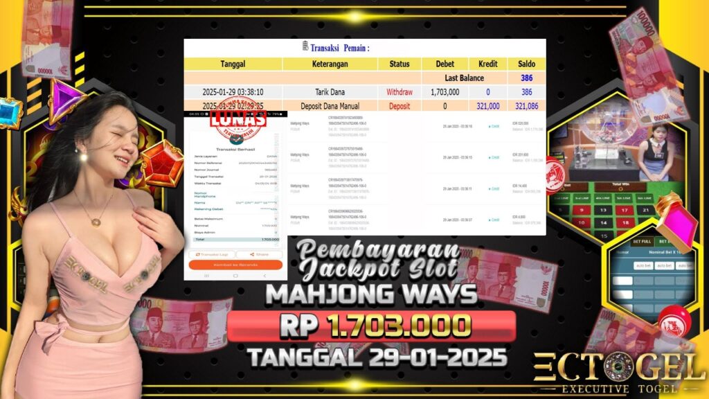 BUKTI JACKPOT SLOT MAHJONG WAYS TERPERCAYA DI INDONESIA TGL 29-01-2025