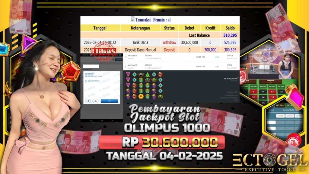 BUKTI JACKPOT SLOT GATES OF OLYMPUS 1000 TERPERCAYA DI INDONESIA TGL 04-02-2025