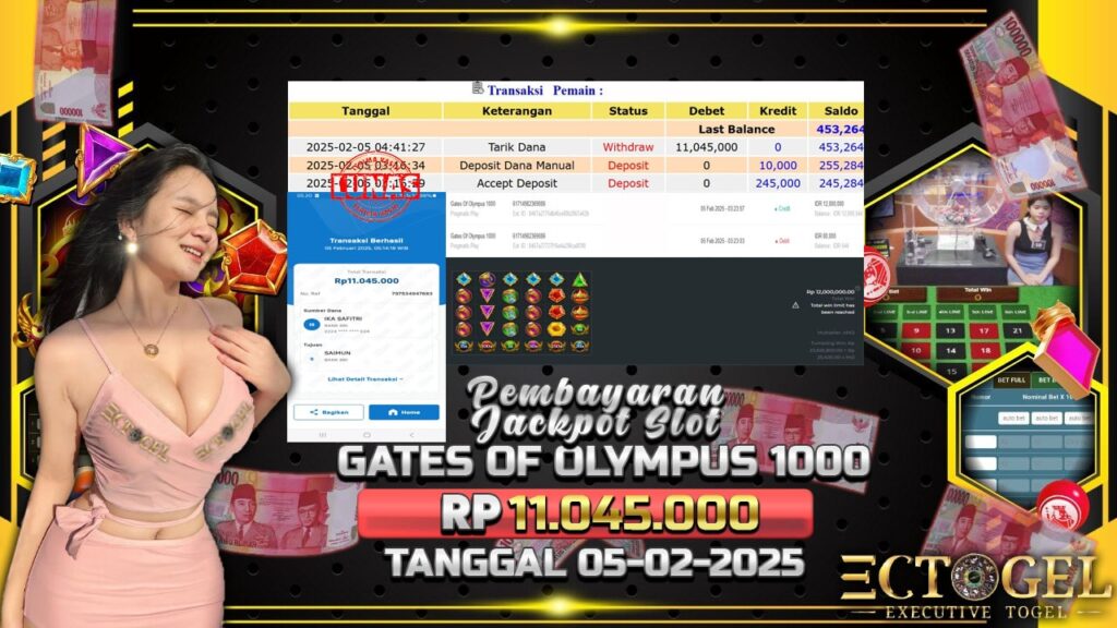 BUKTI JACKPOT SLOT GATES OF OLYMPUS 1000 TERPERCAYA DI INDONESIA TGL 05-02-2025