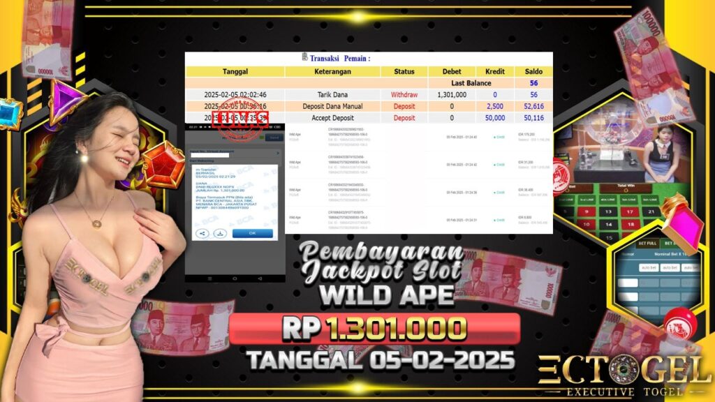 BUKTI JACKPOT SLOT WILD APE TERPERCAYA DI INDONESIA TGL 05-02-2025