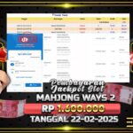 BUKTI JACKPOT SLOT MAHJONG WAYS 2 TERPERCAYA DI INDONESIA TGL 22-02-2025