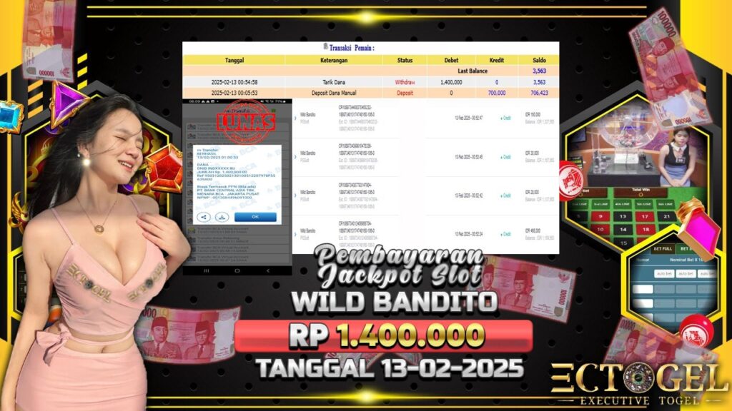 BUKTI JACKPOT SLOT WILD BANDITO TERPERCAYA DI INDONESIA TGL 13-02-2025