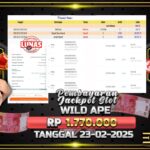 BUKTI JACKPOT SLOT WILD APE TERPERCAYA DI INDONESIA TGL 23-02-2025