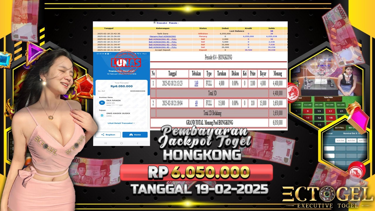 BUKTI JACKPOT SLOT TOGEL HONGKONG TERPERCAYA DI INDONESIA TGL 19-02-2025